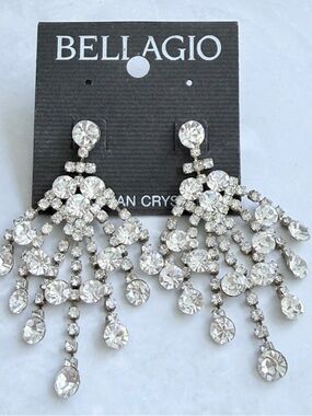 Bellagio - Vintage Clear Crystal Chandelier Earrings